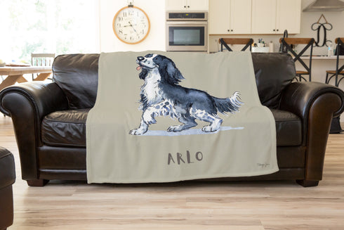 Sprocker Black & White Personalised Throw